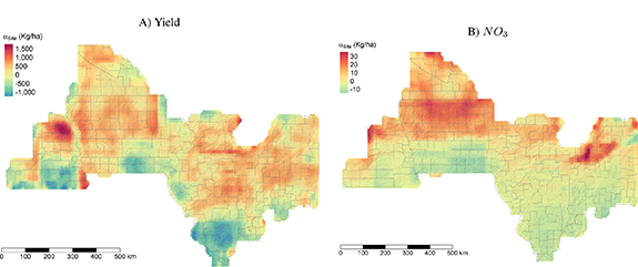 Uncertainty quantification maps for yield and nitrogen